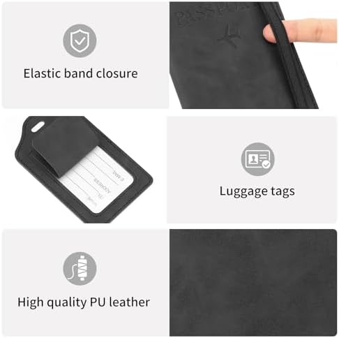 RNIEGA 2 Set Passport Covers Holder for Travel Leather Rfid Passport Wallets Holder for Mr and Mrs, Brown+Black - Image 5