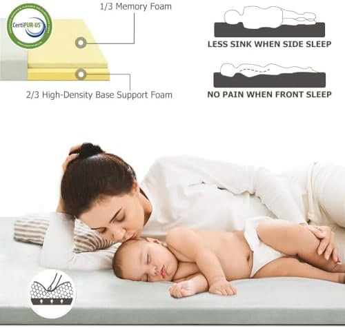 Willpo Memory Foam Camping Mattress Portable Sleeping Pad Floor Guest Bed Lightweight Outdoor Tent Mattress Removable Waterproof Cover Travel Bag - Image 3