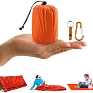 Emergency Sleeping Bag Survival Sleeping Bag Emergency Tent Hiking Bivvy Bag with Survival Whistle Lightweight Waterproof Thermal Emergency Shelter PE tear resistant material Outdoor Camping Hiking