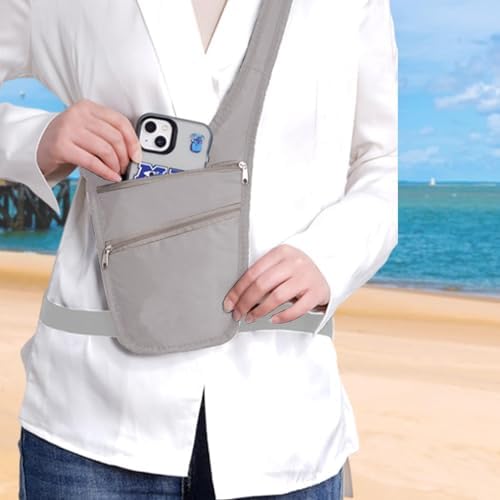 Generic Travel Personal Anti-Theft Bag, Waist Bag, Passport Carry-on Bag, Invisible Document Bag for Traveling Abroad, Triangular Carry-on Waist Bag, Suitable for Travel and Sports Lightweight Bag - Image 2