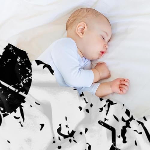 VAPOKF Grunge Black Stroller Soft Cozy Throw Blanket for Adult and Kids, Lightweight Microfiber Fleece Blanket for Couch Bed Sofa Travel, 59"x79" - Image 6