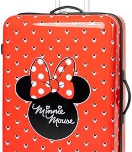 Disney Minnie Mouse Suitcase For All Ages | Red Small, Medium Or Large Options Luggage Bag with Extendable Handle | Hard Cover Carry On Trolley Cabin Case | Fun Travel Accessory Gift for Kids & Adults
