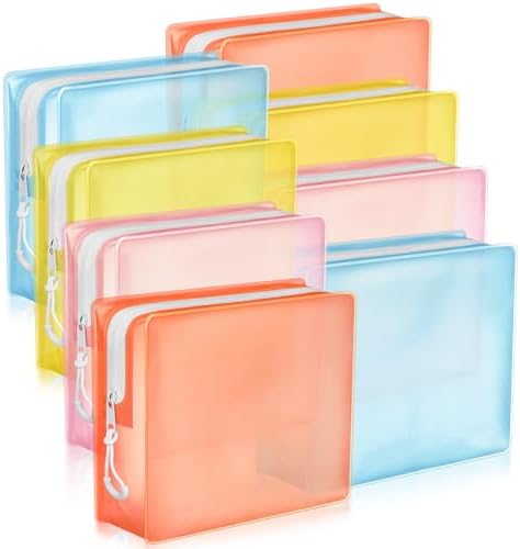Locmeo 8 Pack Clear Leak-proof Travel Toiletry Bags TSA Approved Frosted Cosmetic Makeup Bags with Zipper for Women Men Travel Organizer Airport Security