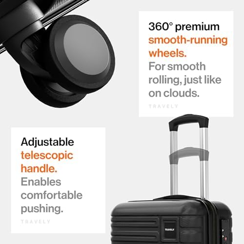 Travely Polycarbonate Cabin Suitcase 55x40x20cm - 20 Inch Suitable for Ryanair - 36L Including TSA Lock - Carry on - 10kg Suitcase, Cabin case, Hardshell - Image 5