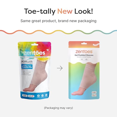 ZenToes Achilles Tendon Heel Protector Compression Padded Sleeve Socks for Bursitis, tendonitis, Tenderness - 1 Pair - Image 9