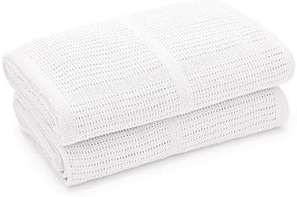 Bloomsbury Mill - Cellular Blankets Baby - Soft 100% Organic Cotton Baby Blanket - Pack of 2 - Essentials For Newborn - Ideal for Cot Bed, Travel, Car Seat, Pram, Moses Basket - White 75x95cm - Image 2