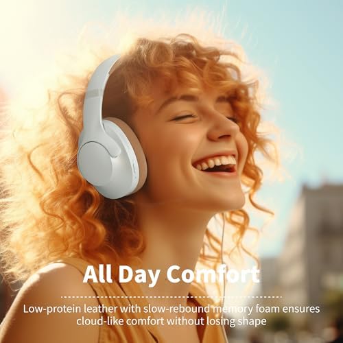 Active Noise Cancelling Headphones with Microphone - 100H Playtime, Wireless Headphones Bluetooth with Deep Bass, Foldable Comfort Over Ear Headphone Wireless for Travel, Work, Commute, Brown - Image 3
