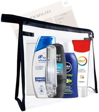 Travel Toiletries Set for Men – Mini Travel Toiletry Kit with TSA Approved Liquids – Airport Friendly Men’s Travel Essentials for Holiday, Business, Overnight Stay