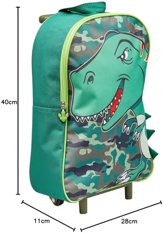 HTUK Dinosaur Wheeled Bag Dinosaur Suitcase for Boys, Kids Trolley Hand Luggage with 2 Wheels, Practical Carry On Suitcase, Children Toddlers Travel Bag Gifts for Boys Dinosaur Trolley - Image 5