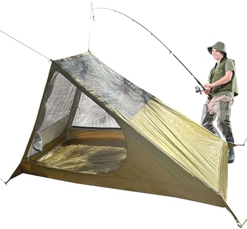 1 Person Tent, Portable Lightweight Tent, Camping Shelter Breathable Sleeping Bag, Outdoor Travel, Camp Bedding for Hiking, Road Trips, Adventures, 82.68x35.43x47.24 Inches