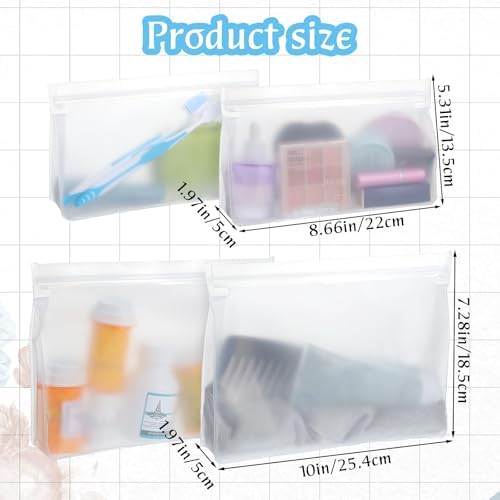 4 Pcs Tsa Approved Toiletry Bag Quart Size Travel Bag Leakproof Clear Toiletry Bags For Toiletries Reusable Security Regulations Waterproof & Leakproof For Toiletries - Image 2