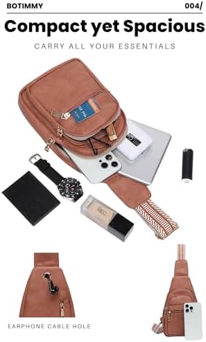 Botimmy Sling Bag for Women Crossbody Purse Vegan Leather Fanny Packs Chest Bag with Adjustable Wide Strap for Travel Anti Theft - Image 6