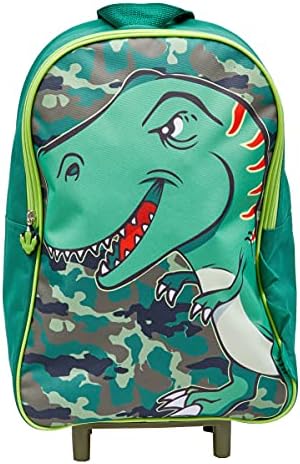 HTUK Dinosaur Wheeled Bag Dinosaur Suitcase for Boys, Kids Trolley Hand Luggage with 2 Wheels, Practical Carry On Suitcase, Children Toddlers Travel Bag Gifts for Boys Dinosaur Trolley