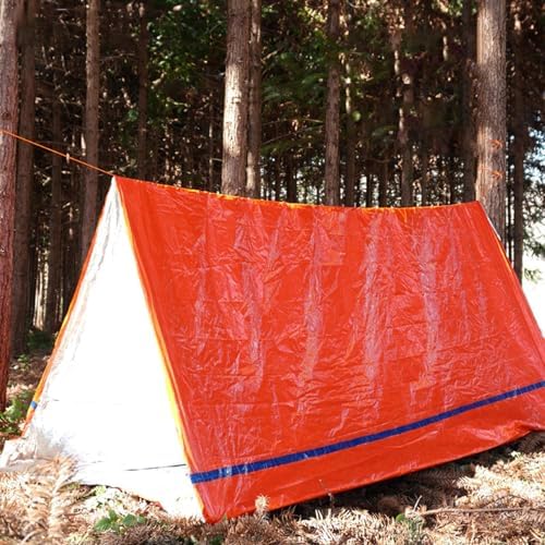 Uhngw Tube Tent Survival Shelter - 2-Person Outdoor Camping Tent | Lightweight Windproof Waterproof Lifesaving Gear, Tarp Sleeping Bag Thermal Sack Blanket for Hiking - Image 7