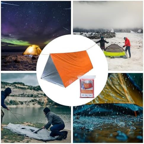 Uhngw Tube Tent Survival Shelter - 2-Person Outdoor Camping Tent | Lightweight Windproof Waterproof Lifesaving Gear, Tarp Sleeping Bag Thermal Sack Blanket for Hiking - Image 5