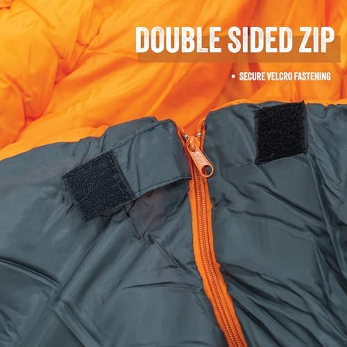 Camping Envelope Single Sleeping Bag / 2 Season Insulation/Light & Portable with Carry Sack/Double Layer Interior/Water Resistant - Image 7