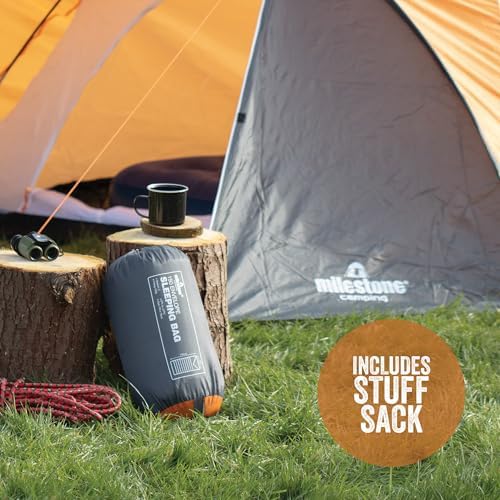 Camping Envelope Single Sleeping Bag / 2 Season Insulation/Light & Portable with Carry Sack/Double Layer Interior/Water Resistant - Image 6