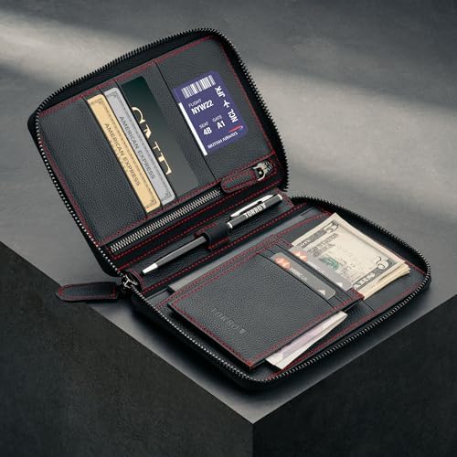 TORRO Travel Wallet – Genuine Leather Travel Organiser with Passport Holder and Detachable Cardholder - Image 3