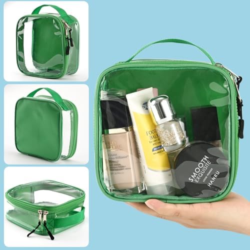 fiezkaa Quart Size Travel Bag TSA Approved 3-1-1 Clear Toiletry Bag, Carry On Liquid Pouch, Green, Clear Tsa Approved Toiletry Bag Quart Size - Image 3