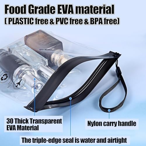 Clear Travel Toiletry Bag - Airport Security Liquids Bags, Airport Liquid Bag 20 x 20cm TSA Approved, Travel Accessories Makeup Bags Holiday Essentials Luggage for Men Women - Image 4