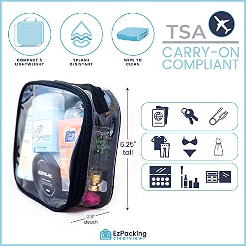 Clear TSA Approved 3-1-1 Travel Toiletry Bag/Transparent See Through Organiser (Black) - Image 3
