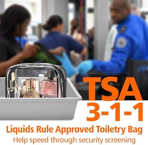 Clear Travel Toiletries Bag, 2 Pcs TSA Approved Toiletry Bag with Zippers Travel Accessories Portable PVC Waterproof Travel Wash Bags Cosmetic Makeup Bags for Family, Women and Men - Image 2
