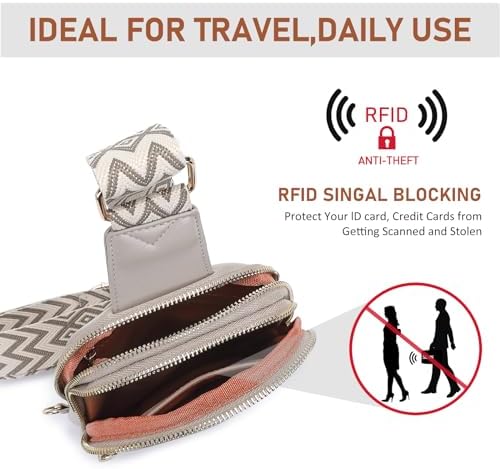 DIOMO Anti Theft Small Sling Bag for Women Cross Body Bag Trendy, RFID Fanny Packs Vegan Leather for Women Travel Belt Purse - Image 2