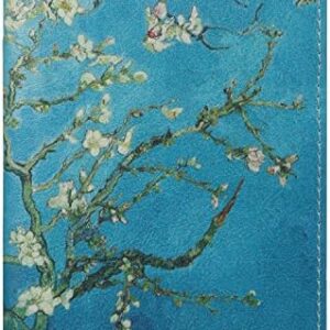 UUcovers Passport Holder, Slim Travel Wallet RFID Blocking Card Case Passport Cover Protector Travel Essentials with Credit Card Slots Pockets for Women/Men, Almond Blossom Tree