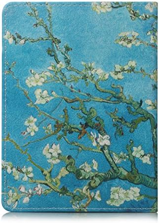UUcovers Passport Holder, Slim Travel Wallet RFID Blocking Card Case Passport Cover Protector Travel Essentials with Credit Card Slots Pockets for Women/Men, Almond Blossom Tree - Image 3