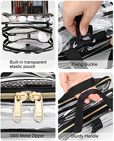 Hanging Toiletry Bag, Clear Travel Toiletry Bag TSA Approved Transparent Cosmetic Bag Waterproof Large Makeup Bag for Men Women, L, Clear Travel Toiletry Bag - Image 5