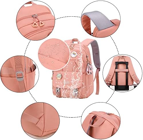 Makukke School Backpack for Women, Laptop Backpack 15.6 Inch College School Bag Anti Theft Travel Daypack Bookbag for Girls - Image 4