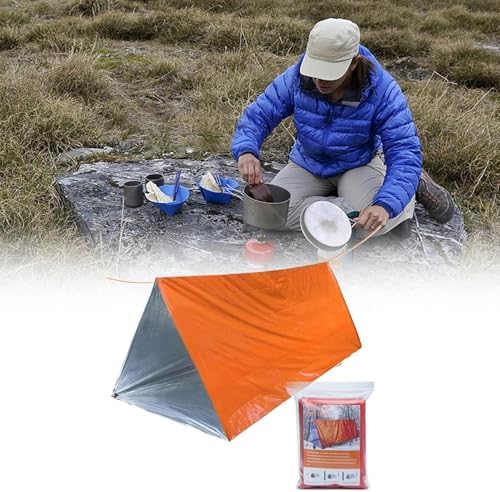 Uhngw Tube Tent Survival Shelter - 2-Person Outdoor Camping Tent | Lightweight Windproof Waterproof Lifesaving Gear, Tarp Sleeping Bag Thermal Sack Blanket for Hiking - Image 9