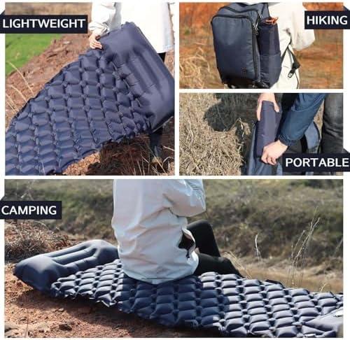 TWZ Inflatable Camping Mat with Pillow for Adults, 190x60cm Ultralight Sleeping Mat with Built-in Foot Pump, Durable Campact Air Mattress with Storage Bag, 30s Inflated, for Camping Music Festivals - Image 6