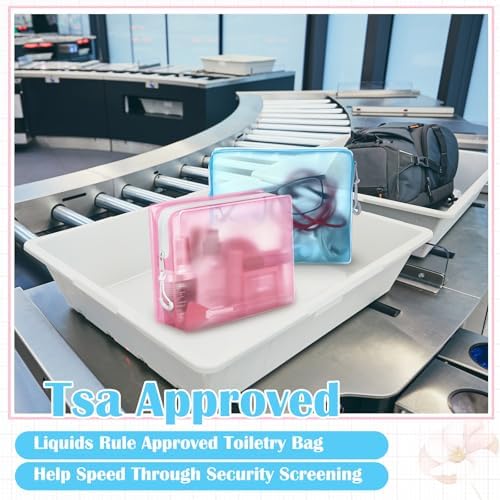 Locmeo 8 Pack Clear Leak-proof Travel Toiletry Bags TSA Approved Frosted Cosmetic Makeup Bags with Zipper for Women Men Travel Organizer Airport Security - Image 7