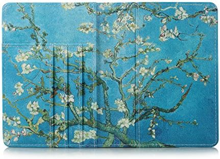 UUcovers Passport Holder, Slim Travel Wallet RFID Blocking Card Case Passport Cover Protector Travel Essentials with Credit Card Slots Pockets for Women/Men, Almond Blossom Tree - Image 9