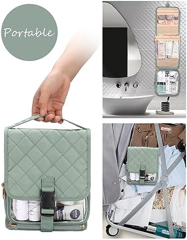 Relavel Travel Toiletry Bag for men women with Detachable TSA Approved Toiletry Bag, Compact Hanging toiletry bag with Small Carry On 3-1-1 Clear Waterproof Travel Bags for Toiletries, B-Green, A - Image 5