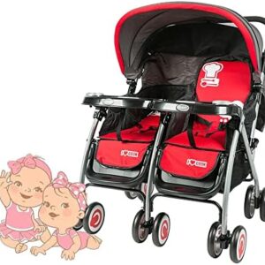 Double Stroller, baby stroller, foldable stroller, summer double stroller, Lightweight Travel Stroller, side by side double stroller, Compact Fold with Tray, Recline, Storage, stroller for 2 kids