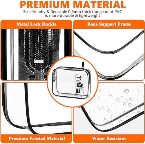 Clear Travel Toiletries Bag, 2 Pcs TSA Approved Toiletry Bag with Zippers Travel Accessories Portable PVC Waterproof Travel Wash Bags Cosmetic Makeup Bags for Family, Women and Men - Image 4