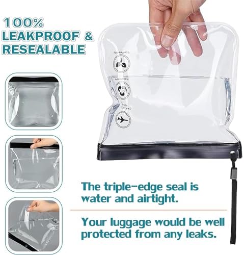 Clear Travel Toiletry Bag - Airport Security Liquids Bags, Airport Liquid Bag 20 x 20cm TSA Approved, Travel Accessories Makeup Bags Holiday Essentials Luggage for Men Women - Image 3