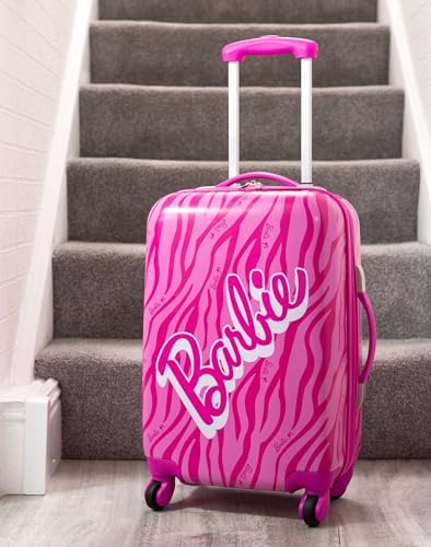Barbie Suitcase for All Ages | Pink Small, Medium Or Large Options Luggage Bag with Extendable Handle | Doll Logo Hard Cover Carry On Trolley Cabin Case | Fun Travel Accessory Gift for Kids & Adults - Image 3
