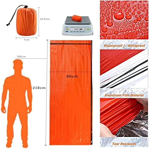 Emergency Sleeping Bag Survival Sleeping Bag Emergency Tent Hiking Bivvy Bag with Survival Whistle Lightweight Waterproof Thermal Emergency Shelter PE tear resistant material Outdoor Camping Hiking - Image 2