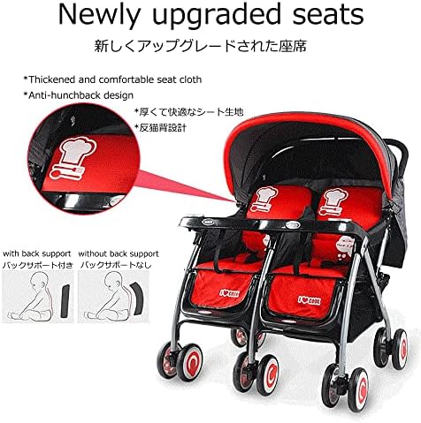 Double Stroller, baby stroller, foldable stroller, summer double stroller, Lightweight Travel Stroller, side by side double stroller, Compact Fold with Tray, Recline, Storage, stroller for 2 kids - Image 5