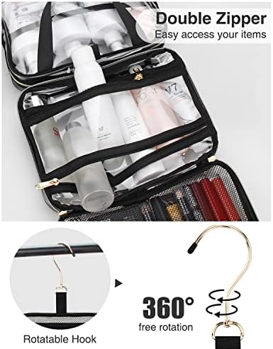 Hanging Toiletry Bag, Clear Travel Toiletry Bag TSA Approved Transparent Cosmetic Bag Waterproof Large Makeup Bag for Men Women, L, Clear Travel Toiletry Bag - Image 4