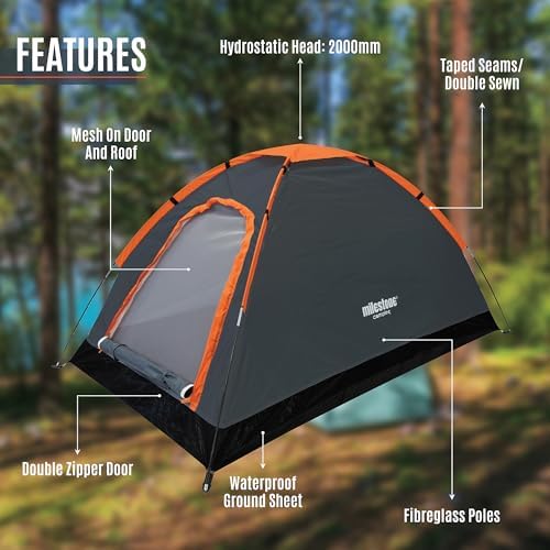Milestone Camping Dome Tent/Sleeps Water Resistant/Portable - Image 3