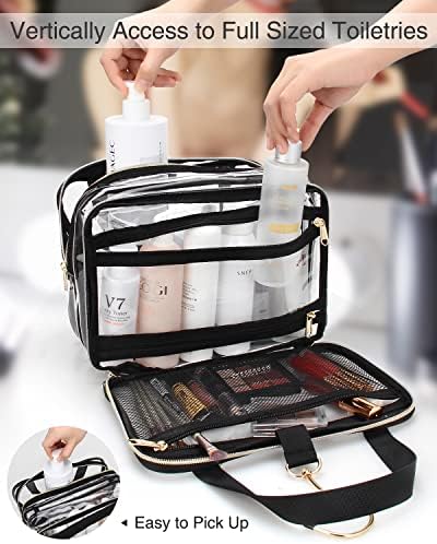 Hanging Toiletry Bag, Clear Travel Toiletry Bag TSA Approved Transparent Cosmetic Bag Waterproof Large Makeup Bag for Men Women, L, Clear Travel Toiletry Bag - Image 8