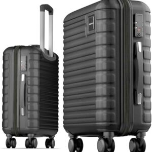 Travely Polycarbonate Cabin Suitcase 55x40x20cm - 20 Inch Suitable for Ryanair - 36L Including TSA Lock - Carry on - 10kg Suitcase, Cabin case, Hardshell