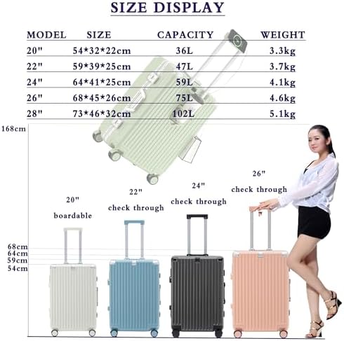 lesulety Hard Shell Suitcase Cabin Size Cheap Cabin Luggage Suitcase Medium 4 Wheels Lightweight with USB Charger Cup Holder zipperless Luggage,Grey,20in - Image 3
