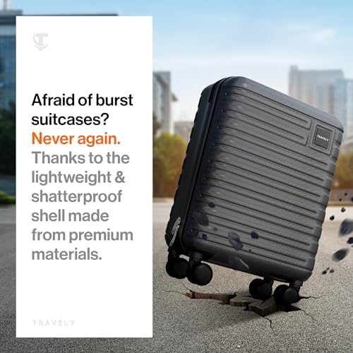 Travely Polycarbonate Cabin Suitcase 55x40x20cm - 20 Inch Suitable for Ryanair - 36L Including TSA Lock - Carry on - 10kg Suitcase, Cabin case, Hardshell - Image 2