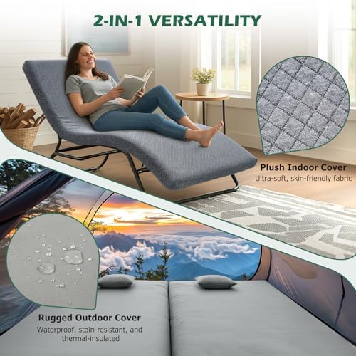 Willpo Memory Foam Camping Mattress Portable Sleeping Pad Floor Guest Bed Lightweight Outdoor Tent Mattress Removable Waterproof Cover Travel Bag - Image 2