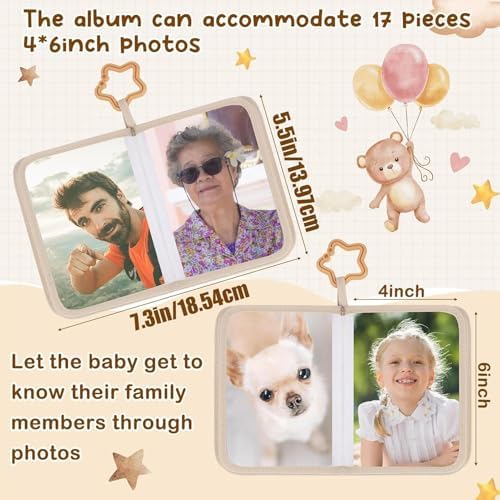 Family Album, Baby Pictures, Soft Pages Safe Corners Lightweight Build Memory Keeper, First Album for Home, Bedroom, Travel, Cribs, Strollers 7.3x5.5 Inches - Image 2